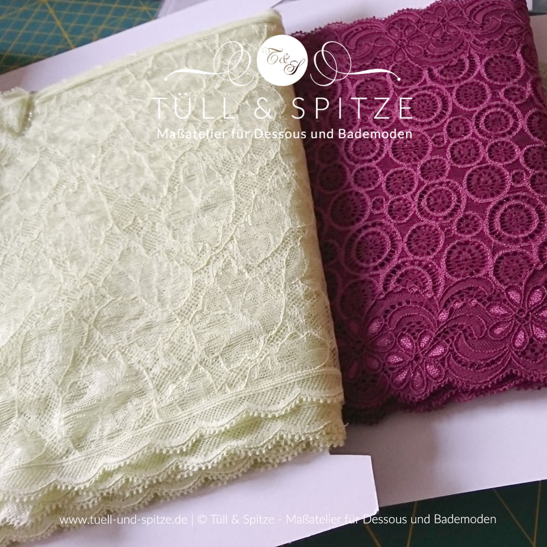 Dessousstoffe und Spitzen | Spitze fuchsia und gelblich-grün