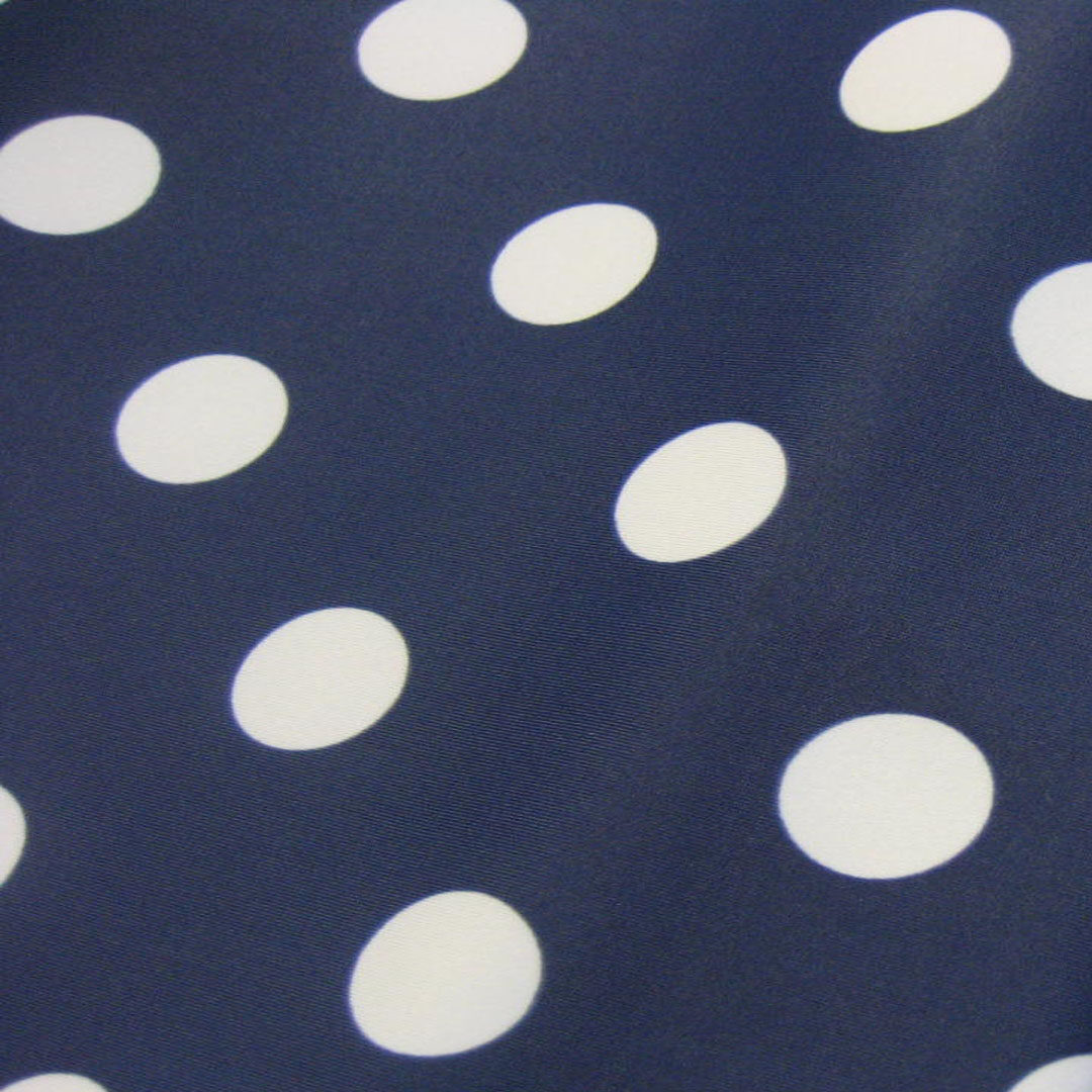 Badestoff Marineblau mit weißen Punkten