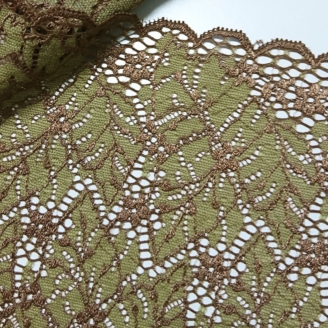 Shop | Spitze, Olive/Braun/Blätter (Chanty Lace)