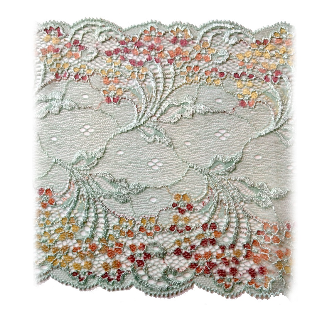 Kreativpaket Dessousset in Flamingo und Grün / Spitze