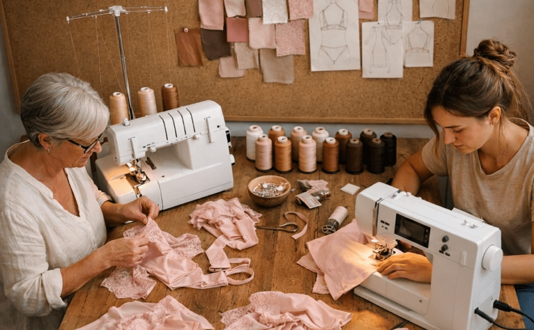Dessous-Maßschneiderei | Näherinnen bei der Arbeit