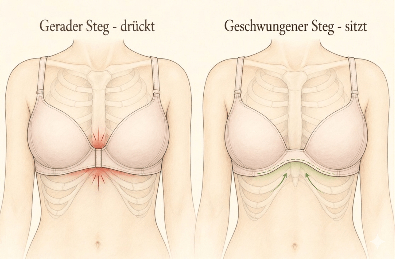 Skizze Mittelteil drückt auf Oberbauch